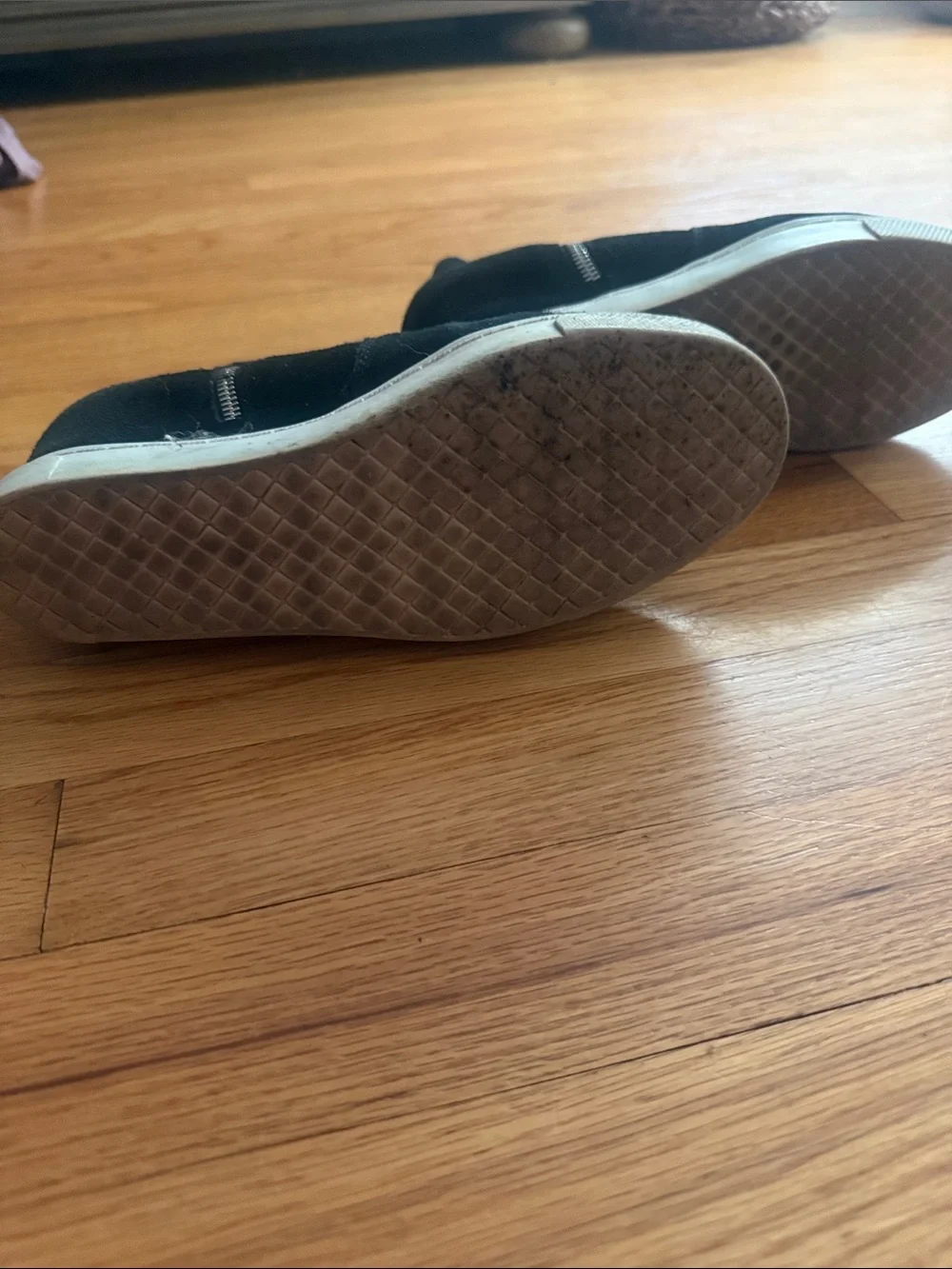 Steve Madden Black Suede Platform Ankle Sneakers with Side Zipper